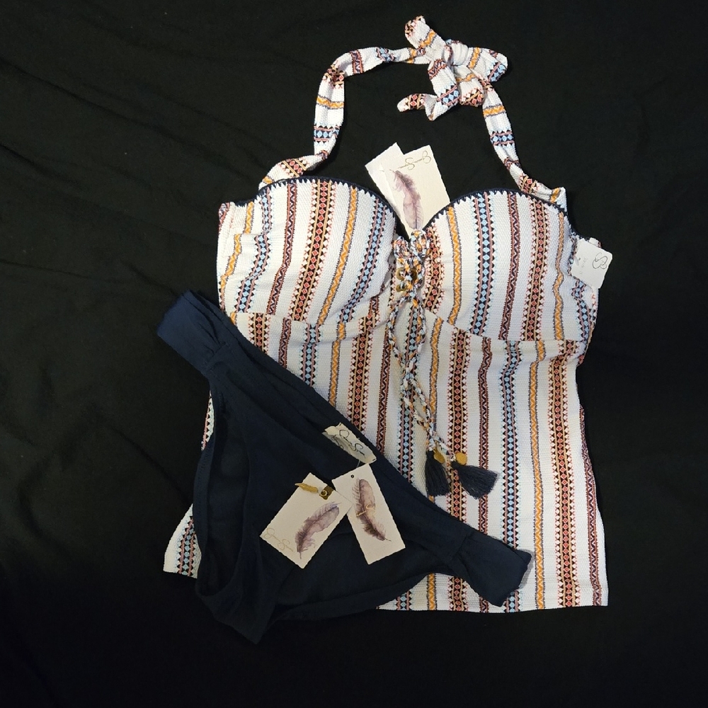 Jessica Simpson Multicolor Patterned Bikini